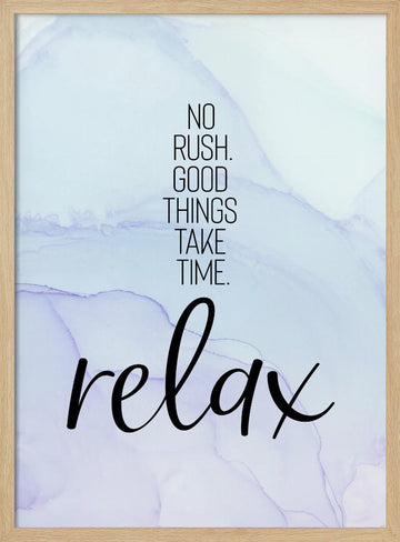 Serene Relaxation Quote | Poster - Wood Frame Interior