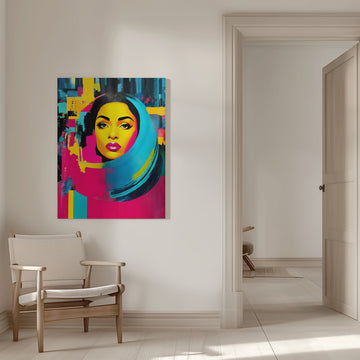 Vibrant Pop Art Woman | Canvas - Room Interior 1