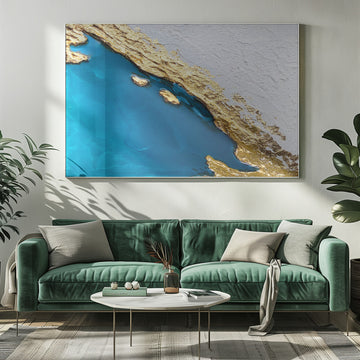 Golden Coastal Abstract | Poster - Room Interior 1