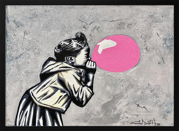 Urban Bubblegum Girl | Poster - Black Metal Frame Interior
