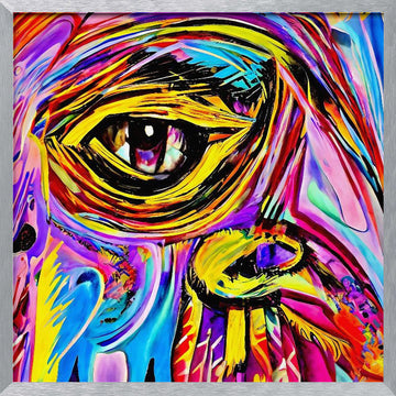 Vibrant Abstract Eye | Poster - Silver Frame Interior
