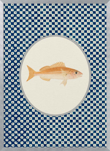 Japanese Fish Pattern | Poster - Silver Frame Interior