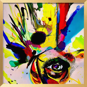 Vibrant Eye Splash | Poster - Gold Frame Interior