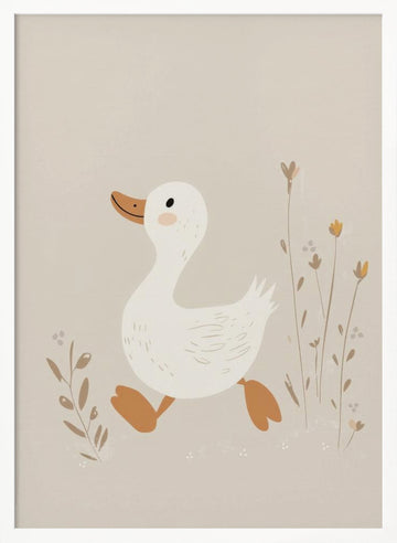 Wandering Duckling | Poster - White Frame Interior
