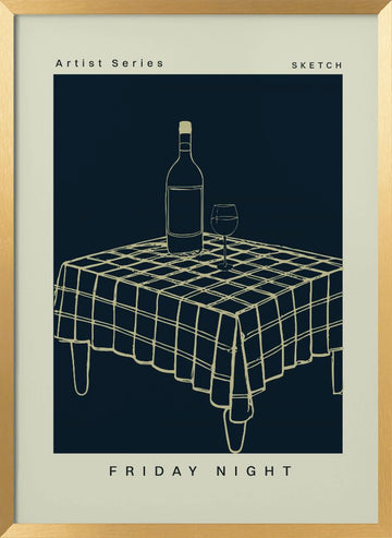 Fridaynightno02 | Poster - Gold Frame Interior