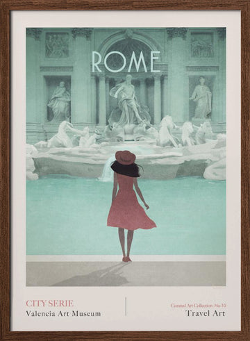ROME - 1 TREVI FOUNTAIN | Poster - Walnut Frame Interior