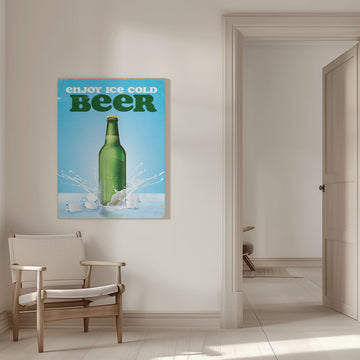 Ice Cold Beer Splash | Canvas - Room Interior 1