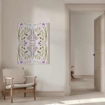 Folk Mirrored - Blue and Green | Canvas - Room Interior 1