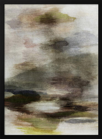 Misty Water Reflection | Poster - Black Metal Frame Interior