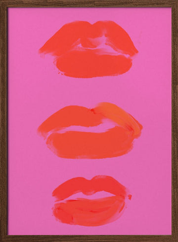 Neon Pout Series | Poster - Walnut Frame Interior