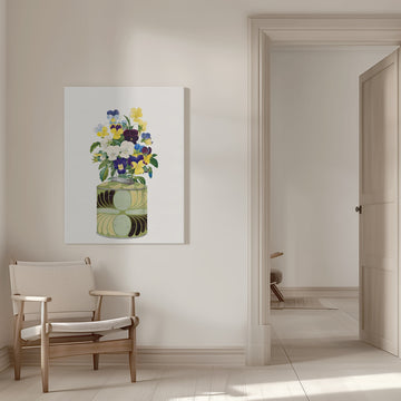 Colorful Pansy Bouquet | Canvas - Room Interior 1