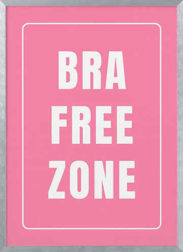 Bra Free Zone | Poster - Silver Frame Interior