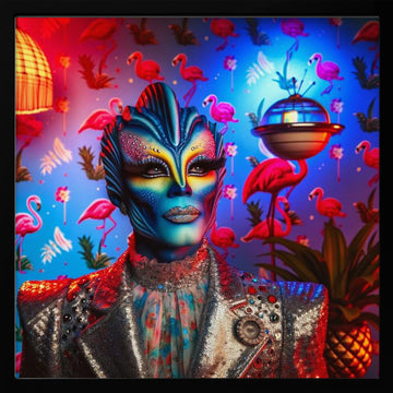 Vibrant Tropical Drag | Poster - Black Metal Frame Interior