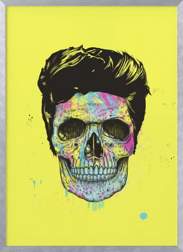 Vibrant Skull Art | Poster - Silver Frame Interior