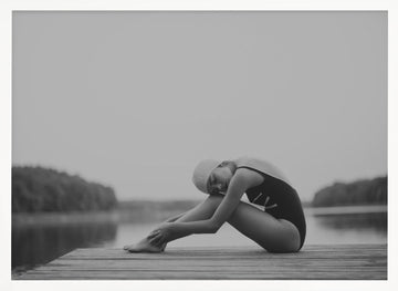 Quiet Lake Swimmer | Poster - White Frame Interior