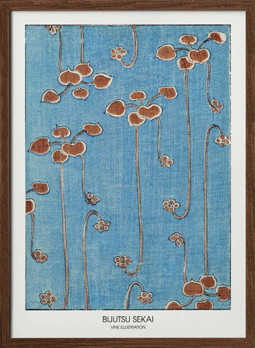 Vine Illustration | Poster - Walnut Frame Interior