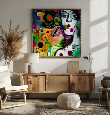 Vibrant Abstract Face | Poster - Room Interior 2