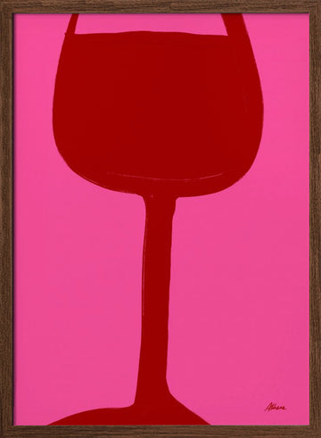Red Wine | Poster - Walnut Frame Interior