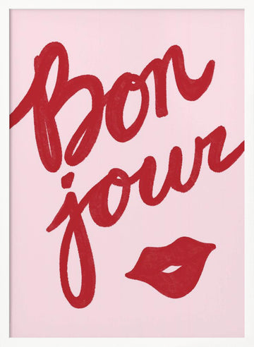 Bonjour Kiss | Poster - White Frame Interior