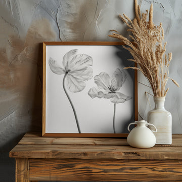 Graceful Monochrome Tulips | Poster - Room Interior 1