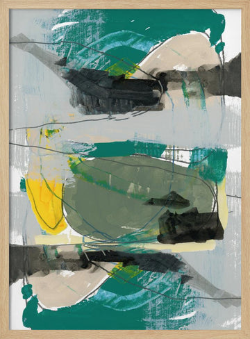 Vibrant Abstract Strokes | Poster - Wood Frame Interior