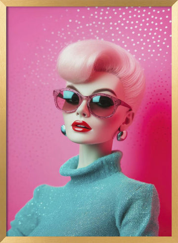 Retro Glamour Shine | Poster - Gold Frame Interior