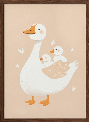 Duckling Joyride | Poster - Walnut Frame Interior