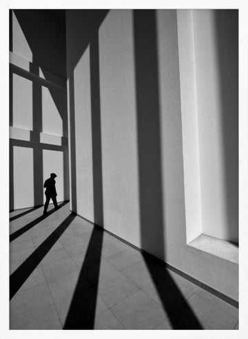 Solitary Man Shadows | Poster - White Frame Interior