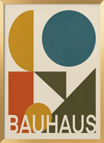 Bauhaus Geometric Shapes | Poster - Gold Frame Interior