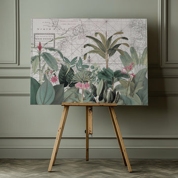 Vintage Map Botanicals | Canvas - Room Interior 1