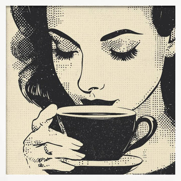 Morning Coffee Moment | Poster - White Frame Interior