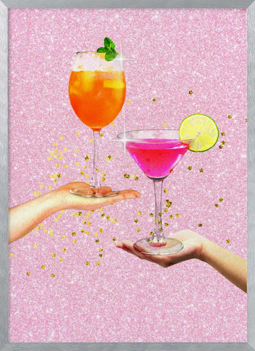 Sparkling Cheers | Poster - Silver Frame Interior