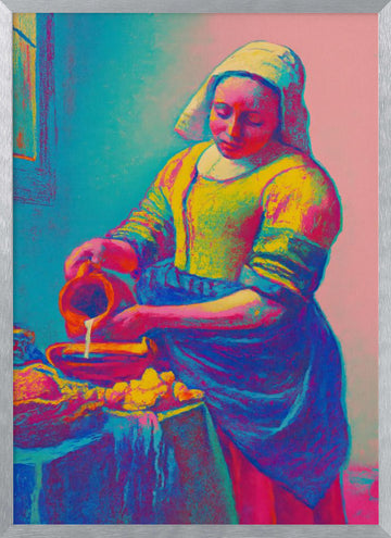 Psychedelic Pouring | Poster - Silver Frame Interior