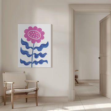 Bold Pink Flower | Canvas - Room Interior 1