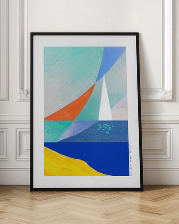 Geometric Ocean Sailboat | Poster - Room Interior 1