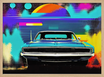 Classic Car Pop Art | Poster - Wood Frame Interior