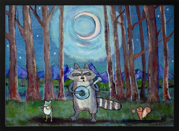 Moonlit Forest Concert | Poster - Black Metal Frame Interior