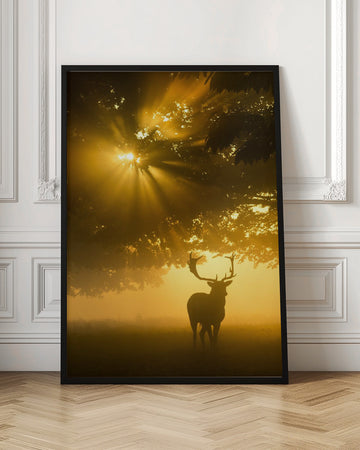 Majestic Golden Stag | Poster - Room Interior 1