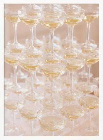Champagne Tower Celebration | Poster - White Frame Interior