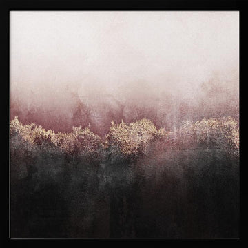 Golden Forest Mist | Poster - Black Metal Frame Interior