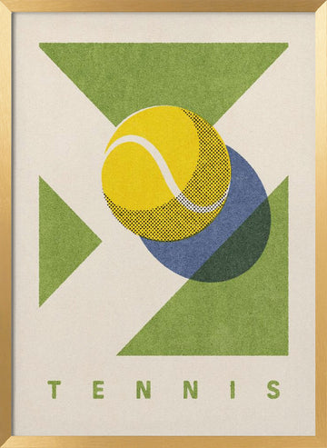 Retro Tennis Game | Poster - Gold Frame Interior