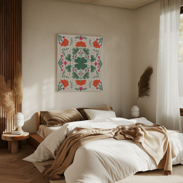 Vibrant Folk Floral | Canvas - Room Interior 2