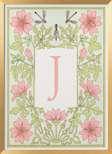 Art Nouveau Floral J | Poster - Gold Frame Interior