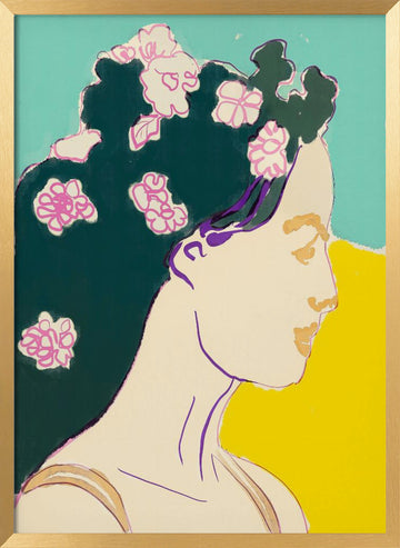 Serene Floral Portrait | Poster - Gold Frame Interior