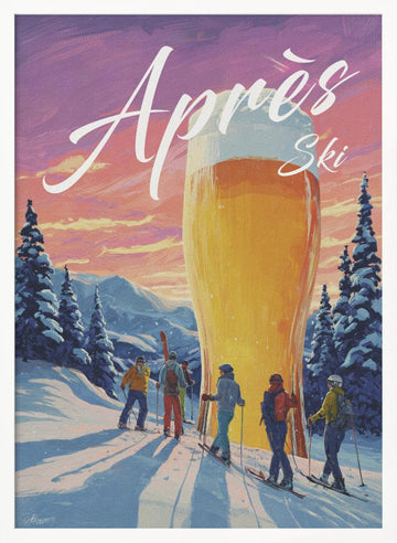 Après Ski Cheers | Poster - White Frame Interior