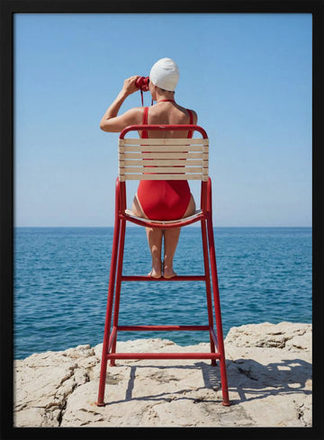 Summer Ocean Watch | Poster - Black Metal Frame Interior