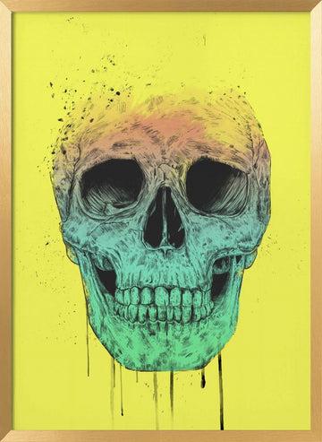 Vibrant Gradient Skull | Poster - Gold Frame Interior