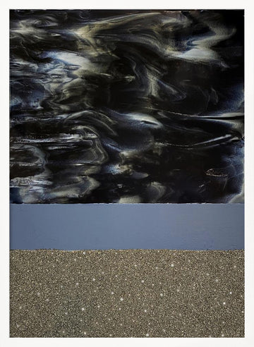 Swirling Midnight Sparkle | Poster - White Frame Interior