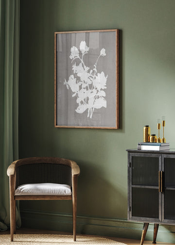 White Floral Silhouette | Poster - Room Interior 2