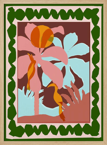 Tropical Birds Paradise | Poster - Wood Frame Interior